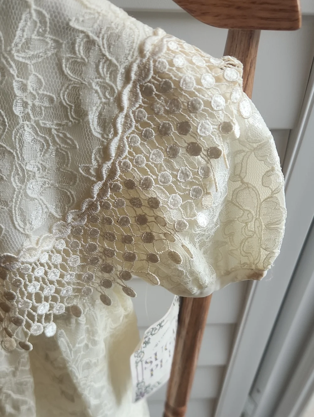 Sugar Plum Vintage Lace Dress in Cream 4T